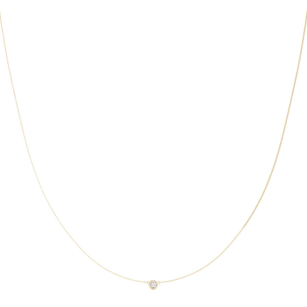 Rohese Natural Diamond Bezel Set  Necklace