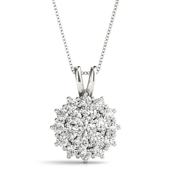 Hines Natural Diamond Pave Set  Necklace
