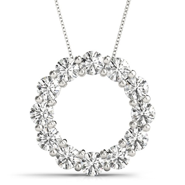 Drew Natural Diamond Shared Prong Set  Necklace