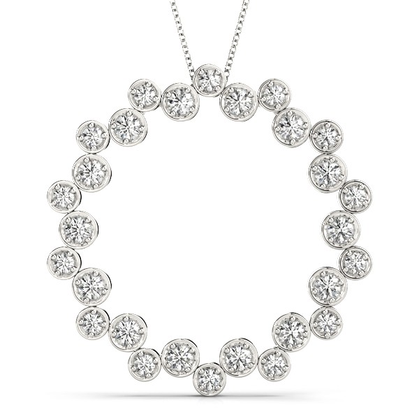 Bezel Set Natural Diamond  Necklace