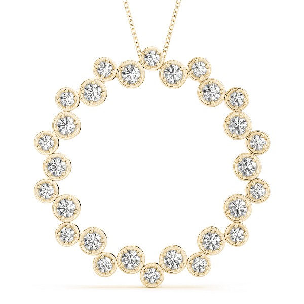 Micharl Natural Diamond Bezel Set  Necklace