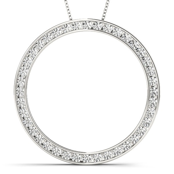 Channel Set Natural Diamond  Necklace