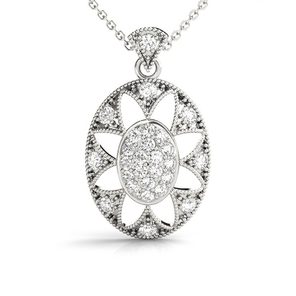 Pave Set Natural Diamond  Necklace