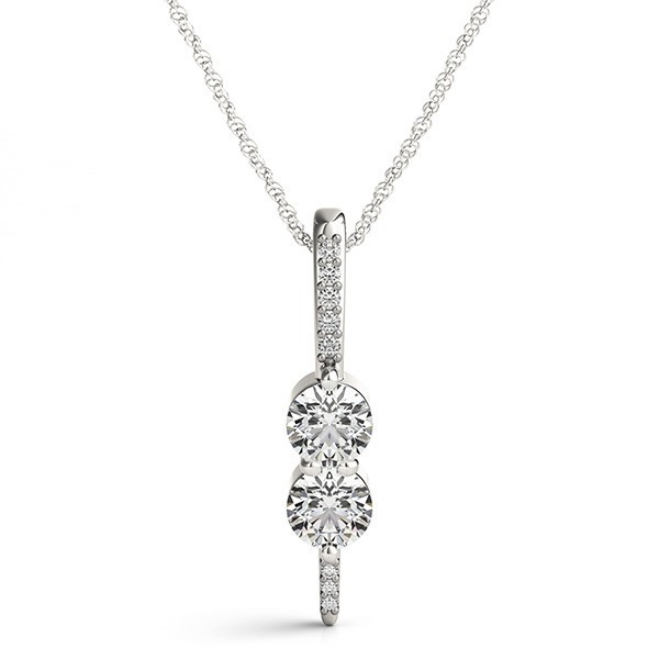 Prong Set Natural Diamond  Necklace
