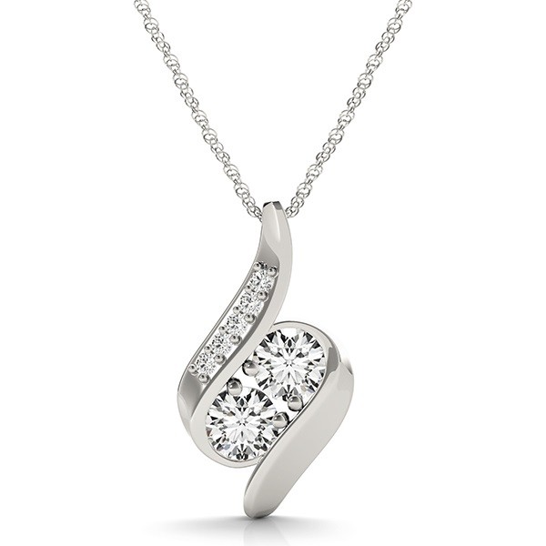 Prong Set Natural Diamond  Necklace
