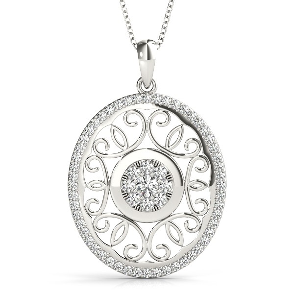 Pave Set Natural Diamond  Necklace