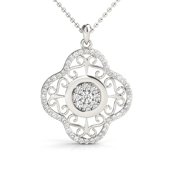 Bezel Set Natural Diamond  Necklace