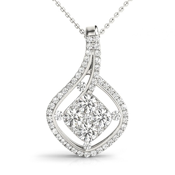 Prong Set Natural Diamond  Necklace