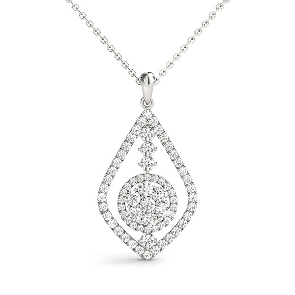 Prong Set Natural Diamond  Necklace