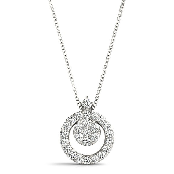 Prong Set Natural Diamond  Necklace