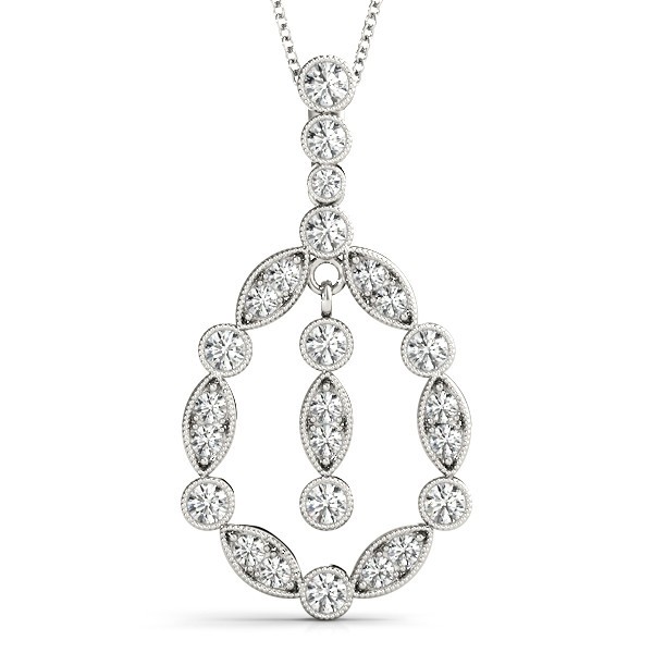 Prong Set Natural Diamond  Necklace