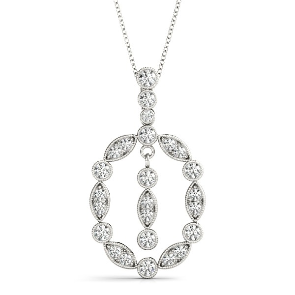 Prong Set Natural Diamond  Necklace