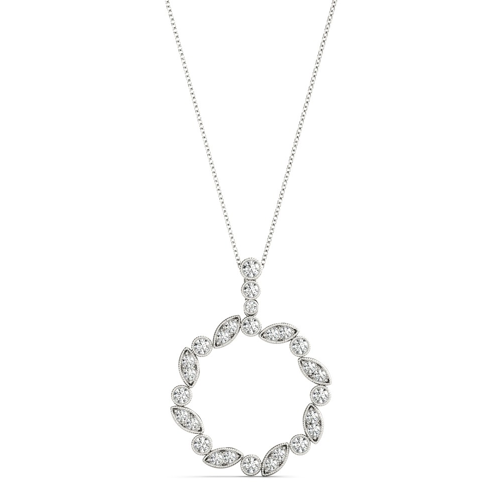 Prong Set Natural Diamond  Necklace