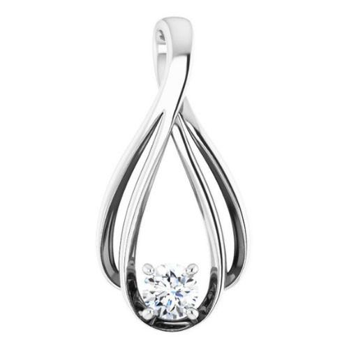 4 Prong Natural Diamond  Necklace