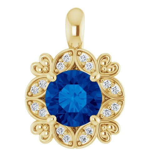 Preshti Blue Sapphire 4 Prong  Necklace