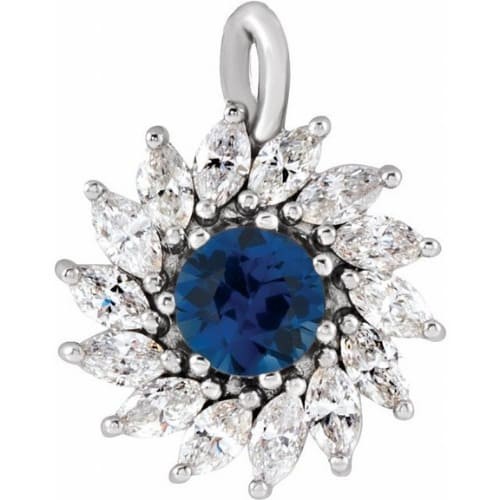 Priscille Blue Sapphire Prong Set  Necklace