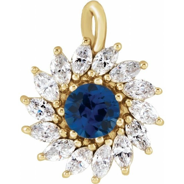 Priscille Blue Sapphire Prong Set  Necklace