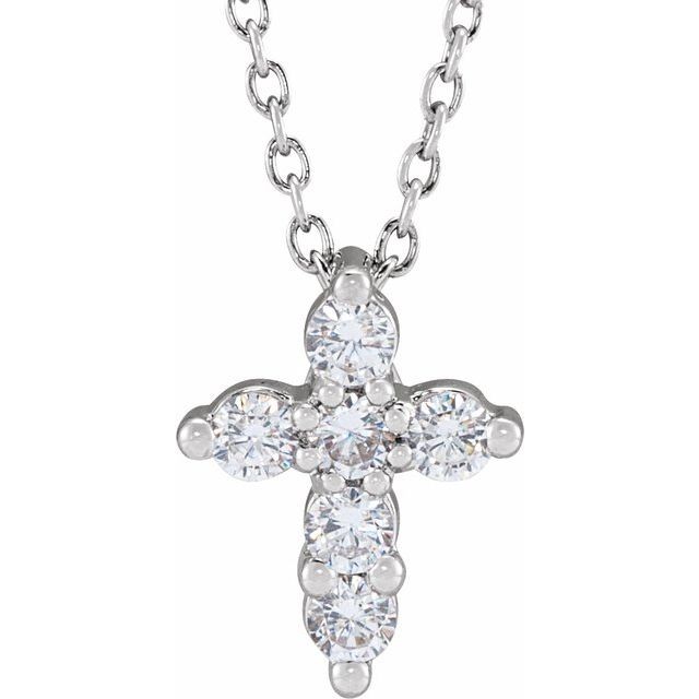 Prong Set Natural Diamond  Necklace