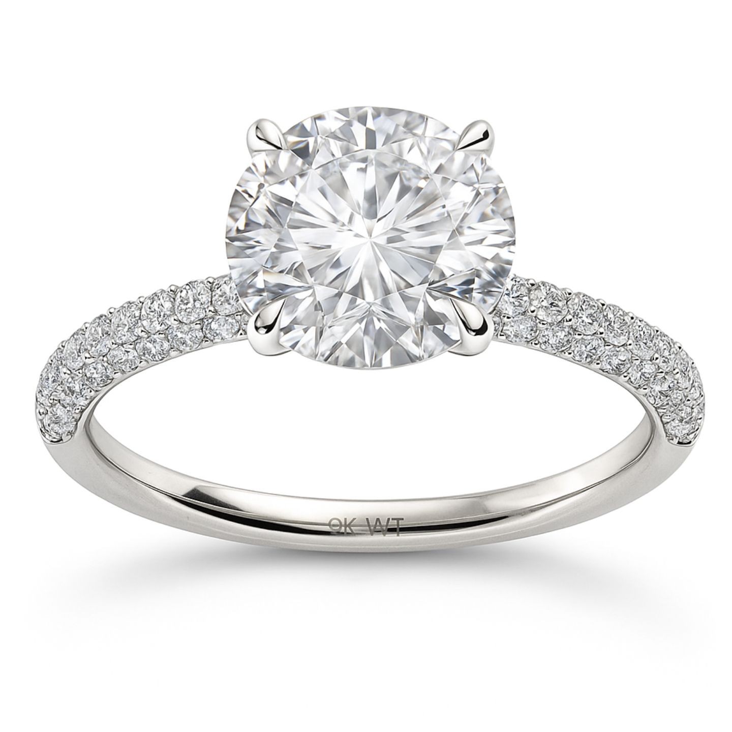 4 Prong Natural Diamond  Engagement Ring