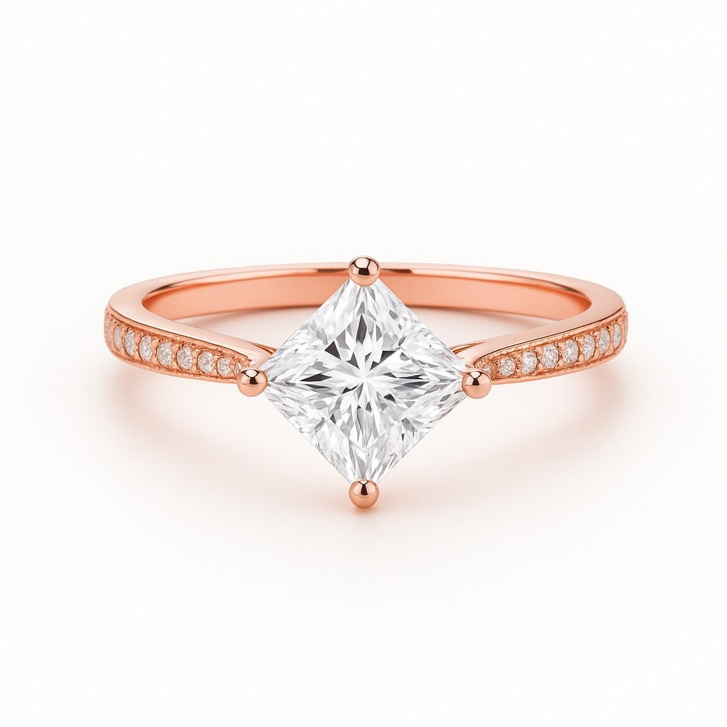 Belet Natural Diamond 4 Prong  Engagement Ring