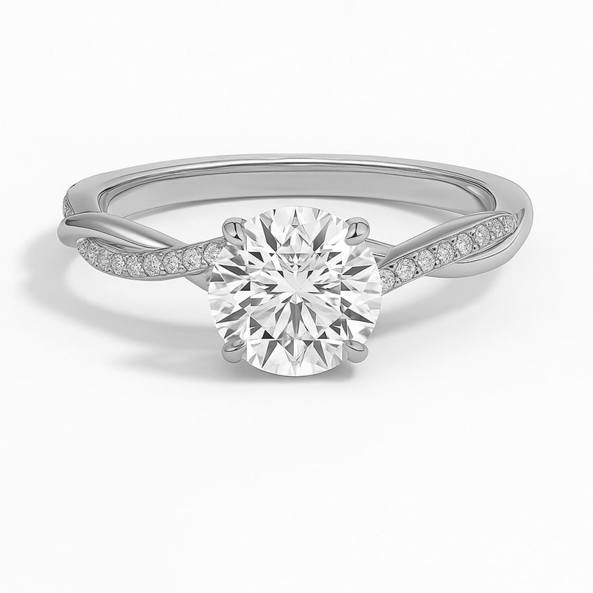 4 Prong Natural Diamond  Engagement Ring