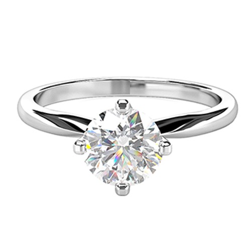 4 Prong Natural Diamond  Engagement Ring