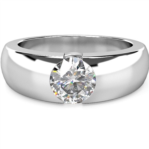 Bezel Natural  Diamond Ring