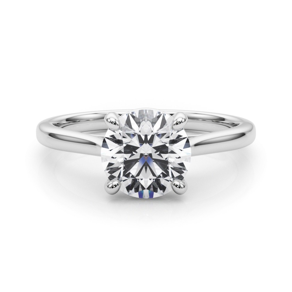 4 Prong Natural Diamond  Engagement Ring