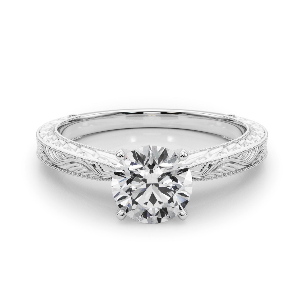 4 Prong Natural Diamond  Engagement Ring