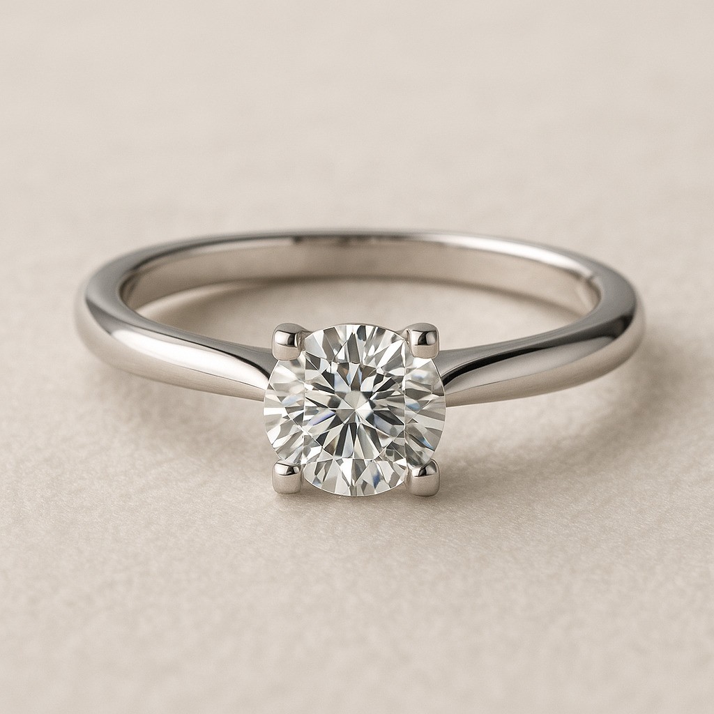 4 Prong Natural  Diamond Ring