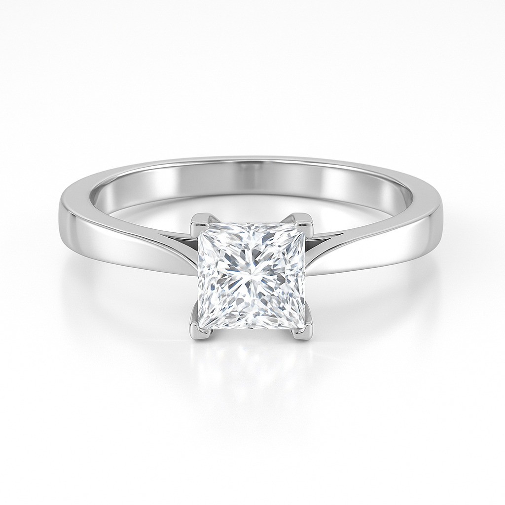 4 Prong Natural Diamond  Engagement Ring