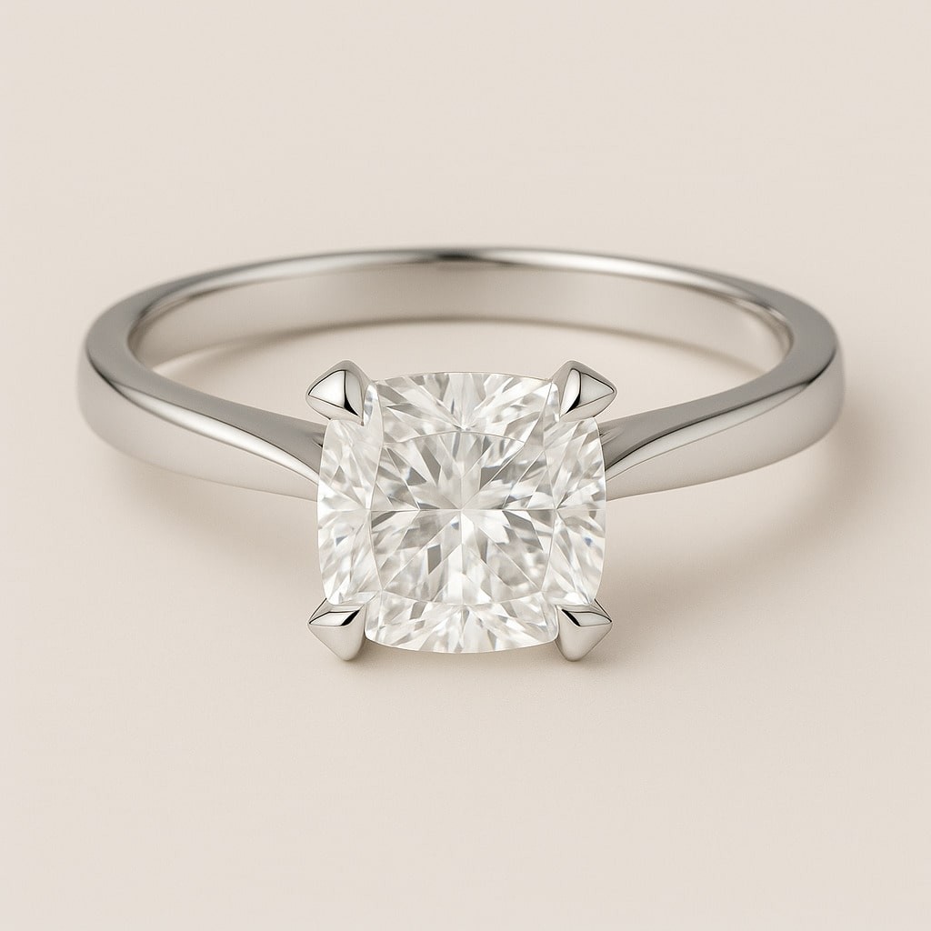 4 Prong Natural Diamond  Engagement Ring