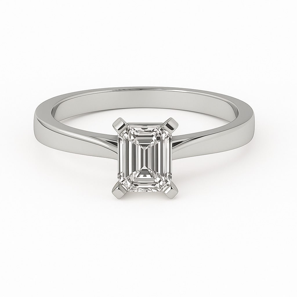 4 Prong Natural Diamond  Engagement Ring