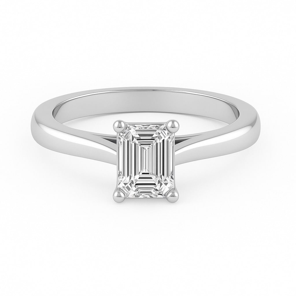 4 Prong Natural Diamond  Engagement Ring