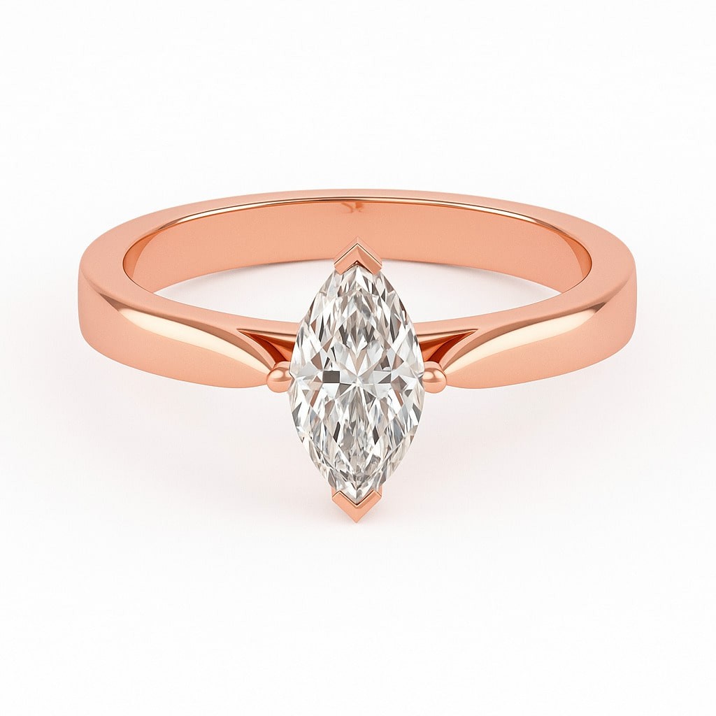 4 Prong Natural Diamond  Engagement Ring