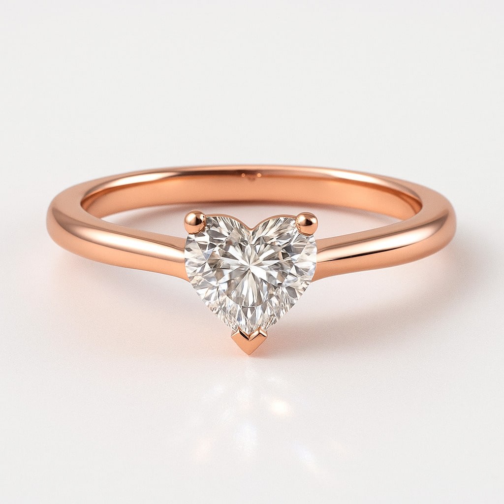 3 Prong Natural Diamond  Engagement Ring