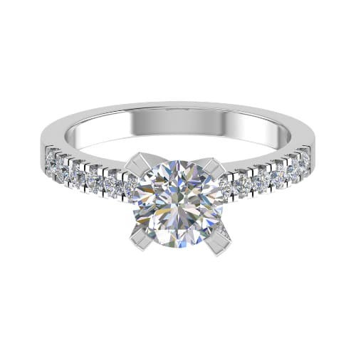 4 Prong Natural Diamond  Engagement Ring