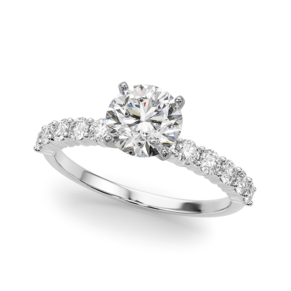 4 Prong Natural Diamond  Engagement Ring
