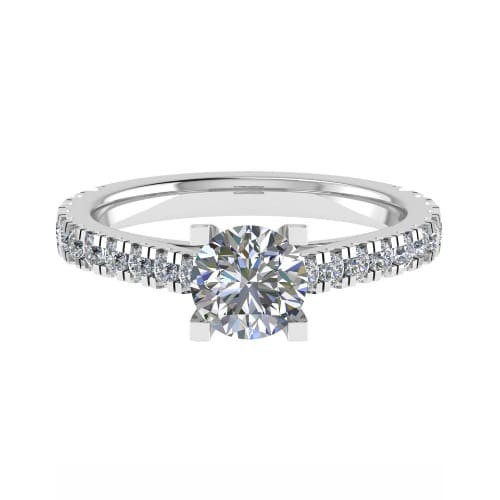 4 Prong Natural Diamond  Engagement Ring