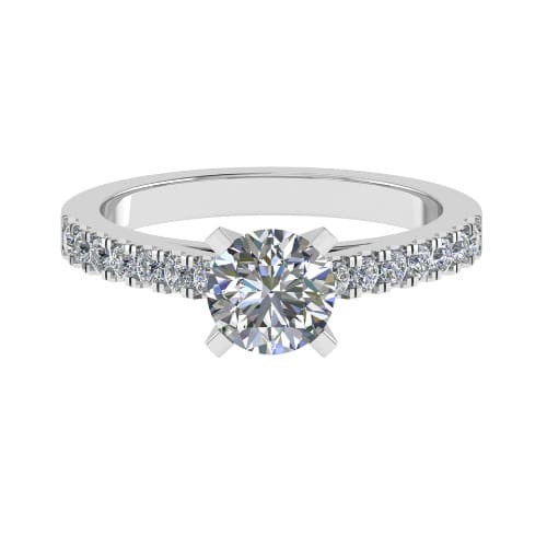 4 Prong Natural Diamond  Engagement Ring
