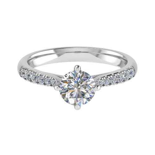 4 Prong Natural Diamond  Engagement Ring