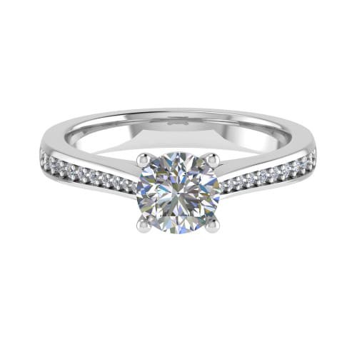 4 Prong Natural Diamond  Engagement Ring