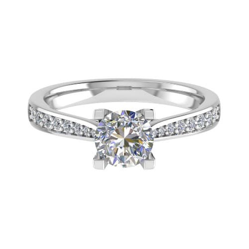 4 Prong Natural Diamond  Engagement Ring