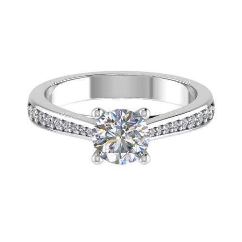 4 Prong Natural Diamond  Engagement Ring