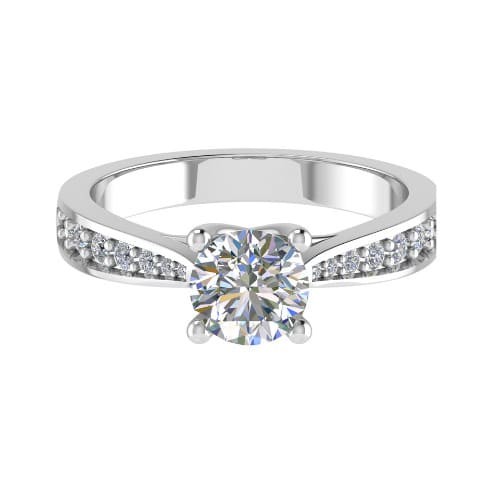 4 Prong Natural Diamond  Engagement Ring