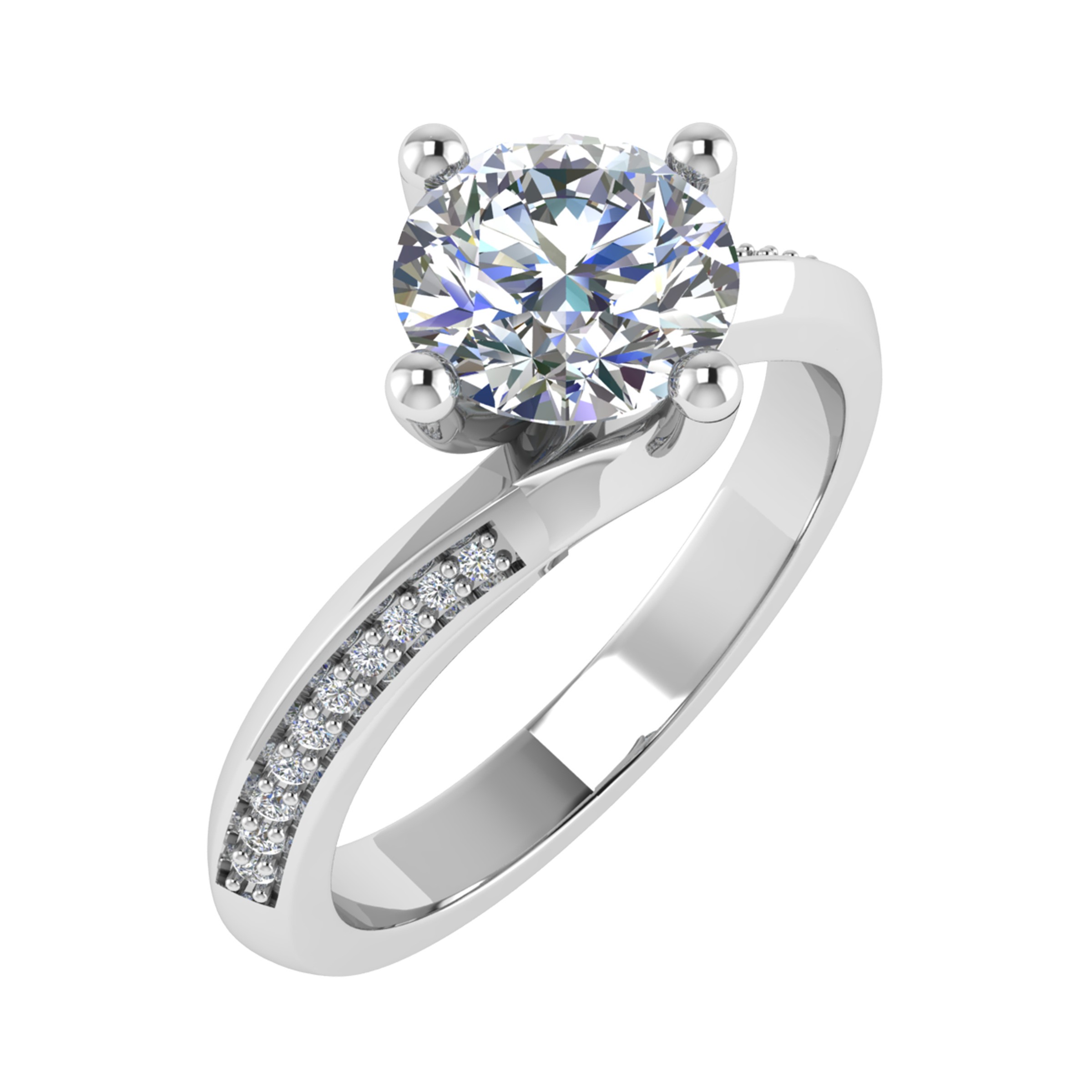 Chalsie Natural Diamond 4 Prong  Engagement Ring