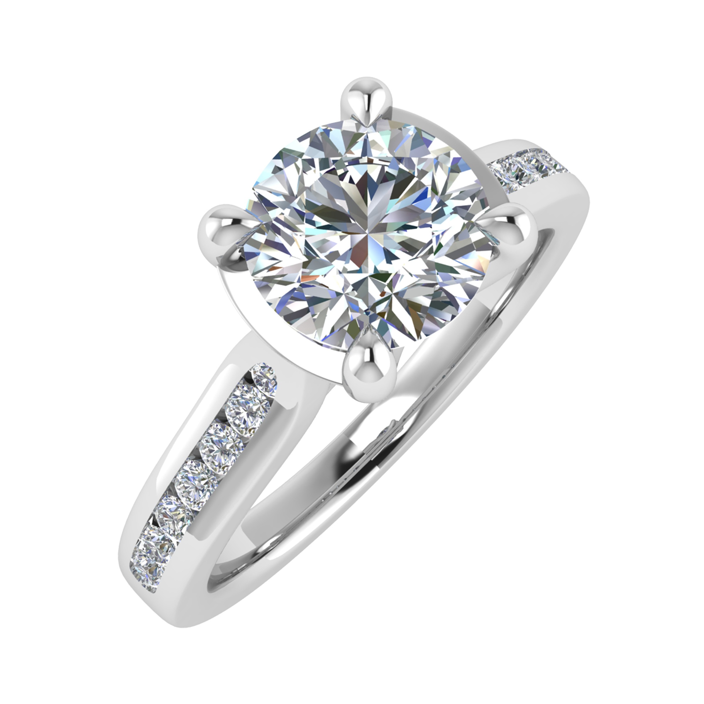 4 Prong Natural Diamond  Engagement Ring