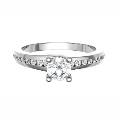 4 Prong Natural Diamond  Engagement Ring