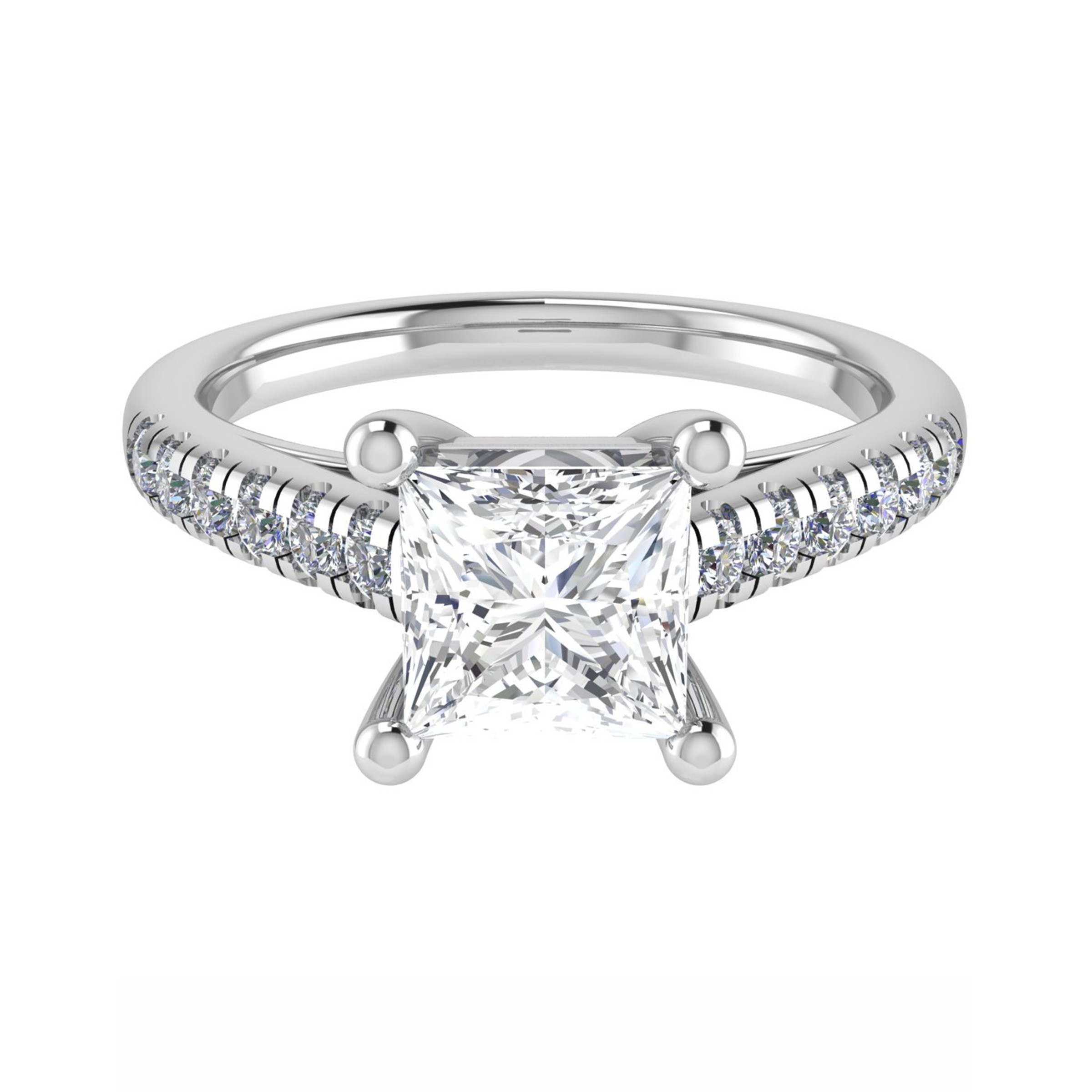 4 Prong Natural Diamond  Engagement Ring
