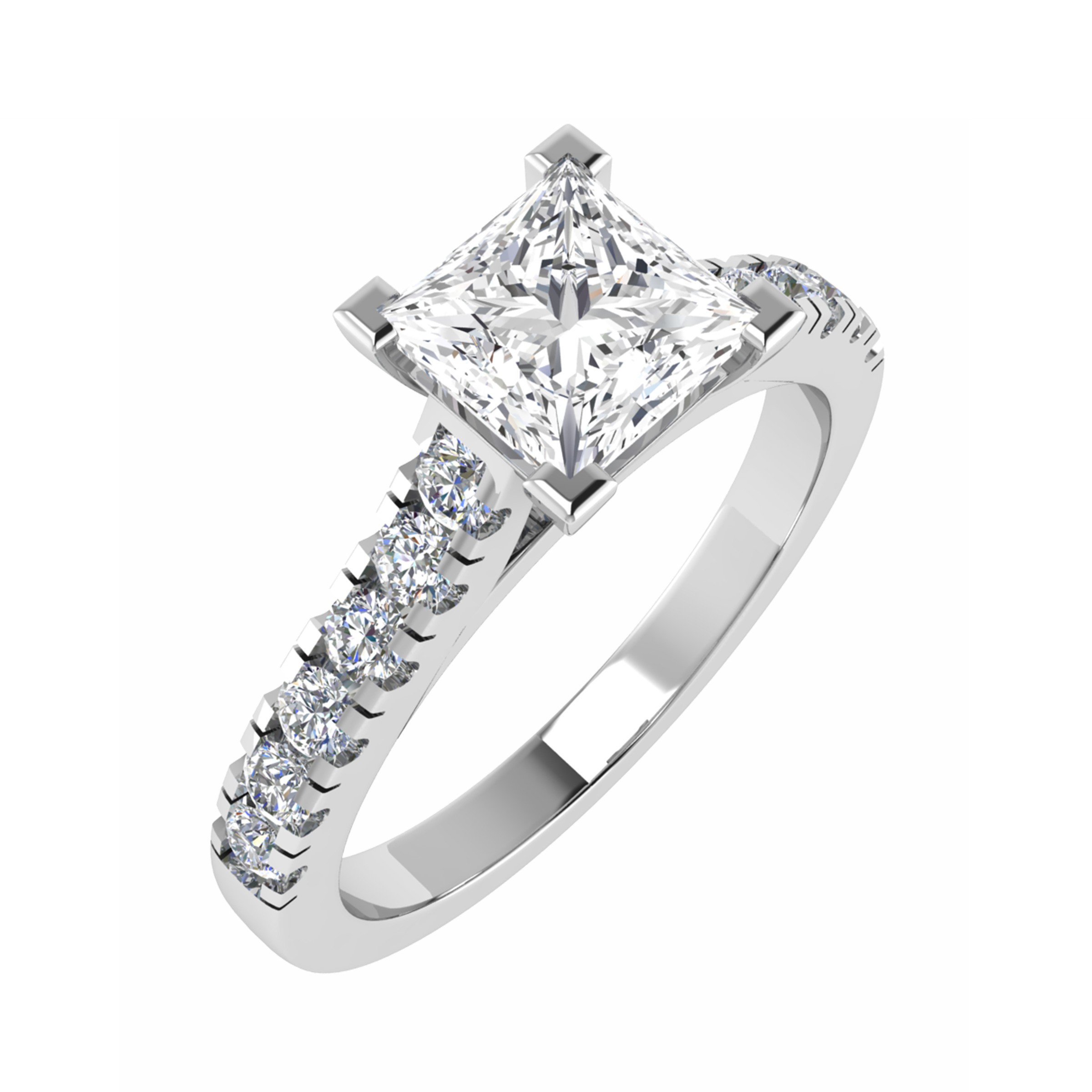 4 Prong Natural Diamond  Engagement Ring